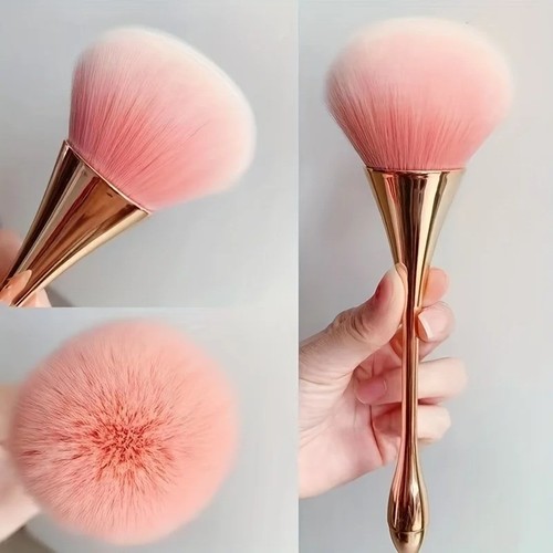 Rose gold fan makeup brush - gold,